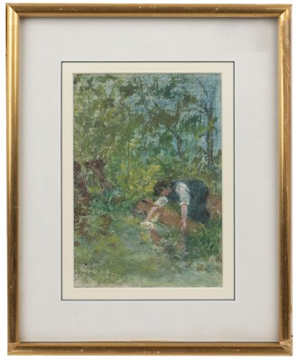 Lot 316 - Marc M. Mouclier (1866-1948) A figure washing...