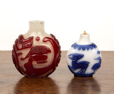 Lot 225 - Two snuff bottles Chinese, 1780-1850 including...