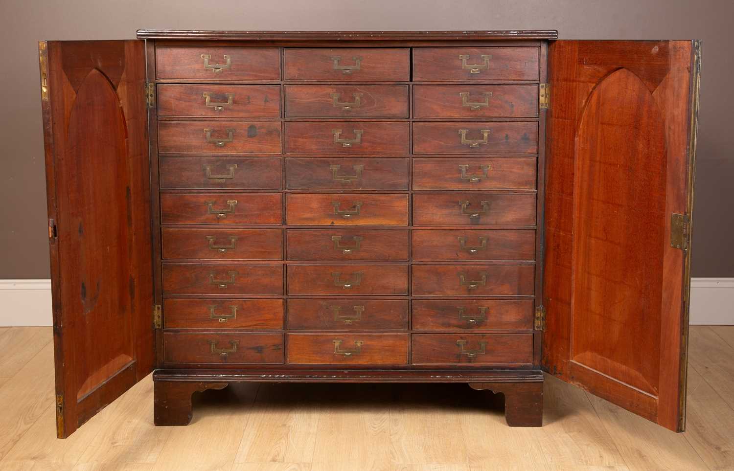 Lot 353 - A 19th century mahogany collectors cabinet