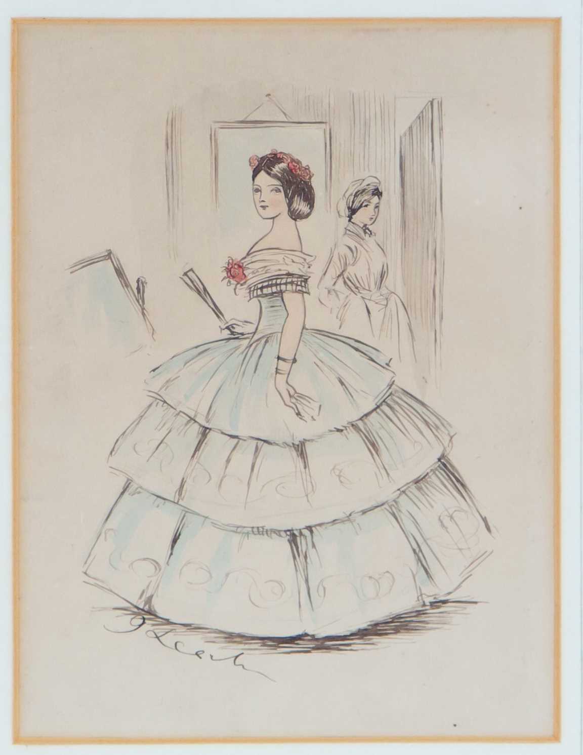 Lot 433 - John Leech (1817-1864) Portrait of a girl in a...