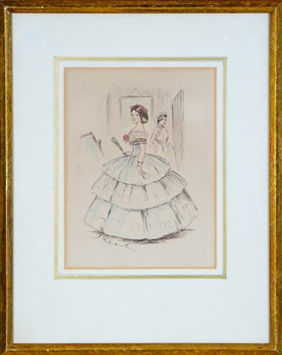 Lot 433 - John Leech (1817-1864) Portrait of a girl in a...