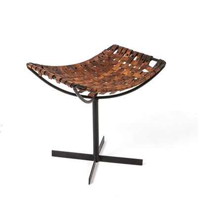 Lot 731 - Max Gottschalk (1909-2005) Stool woven leather...