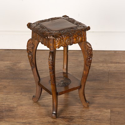 Lot 84 - Liberty & Co 'Japanese' table, stained wood,...