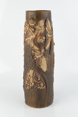 Lot 591 - Bernard Rooke (b.1938) Cylindrical vessel...