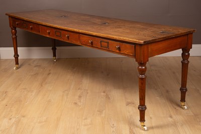 Lot 154 - A late Victorian oak study room table from The Ashmolean Museum Oxford