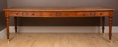 Lot 154 - A late Victorian oak study room table from The Ashmolean Museum Oxford