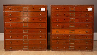 Lot 180 - A pair of Ashmolean Museum stained pine collectors cabinets