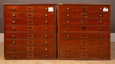 Lot 184 - A pair of Ashmolean Museum stained pine collectors cabinets