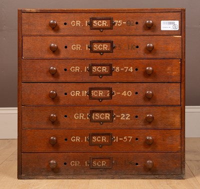 Lot 186 - An oak Ashmolean Museum collectors cabinet