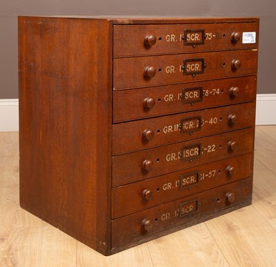 Lot 186 - An oak Ashmolean Museum collectors cabinet