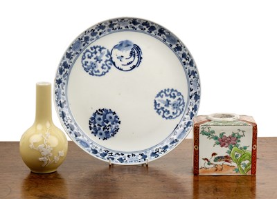 Lot 104 - Arita blue and white porcelain plate Japanese...