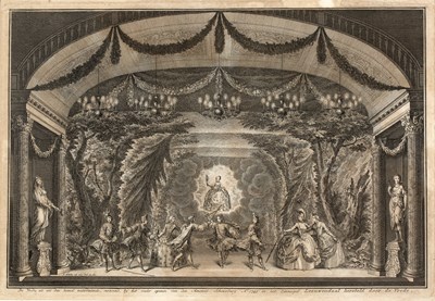 Lot 539 - Simon Fokke Theatrical Scene - 'Leeuwendaal...