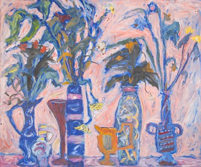 Lot 447 - 20th century British school Still life - vases...