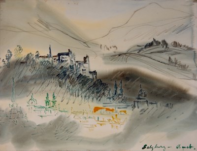 Lot 448 - Franz Bueb (1919-1982) 'Salzburg', signed and...