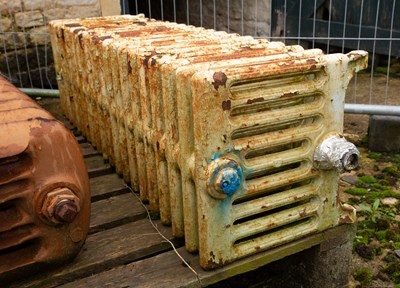 Lot 521 - Four square-section radiators and two fifteen-section radiators from Blenheim Palace
