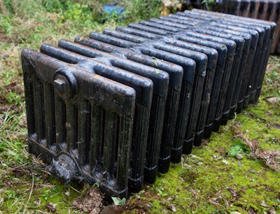 Lot 521 - Four square-section radiators and two fifteen-section radiators from Blenheim Palace