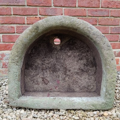 Lot 500 - An old D-shaped stone trough