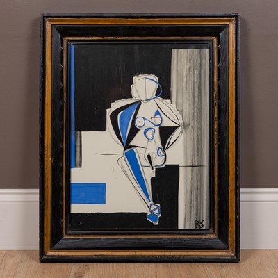 Lot 390 - Bianca Smith (British 1975-), seated woman in blue