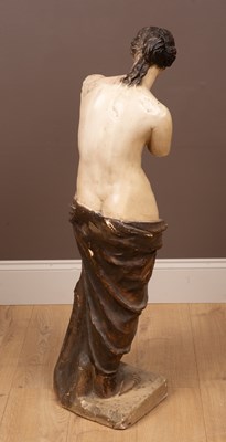 Lot 314 - An antique painted plaster sculpture depicting The Venus de Milo