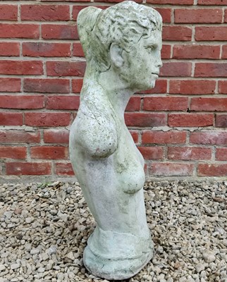 Lot 568 - A reconstituted composite stone three-quarter-length sculpture of a female torso