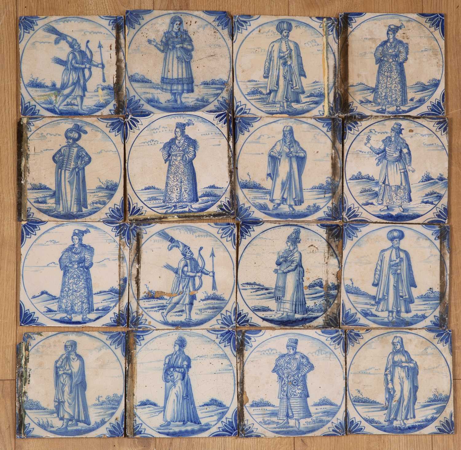 Lot 175 - A collection of 18th or 19th century Delftware tiles