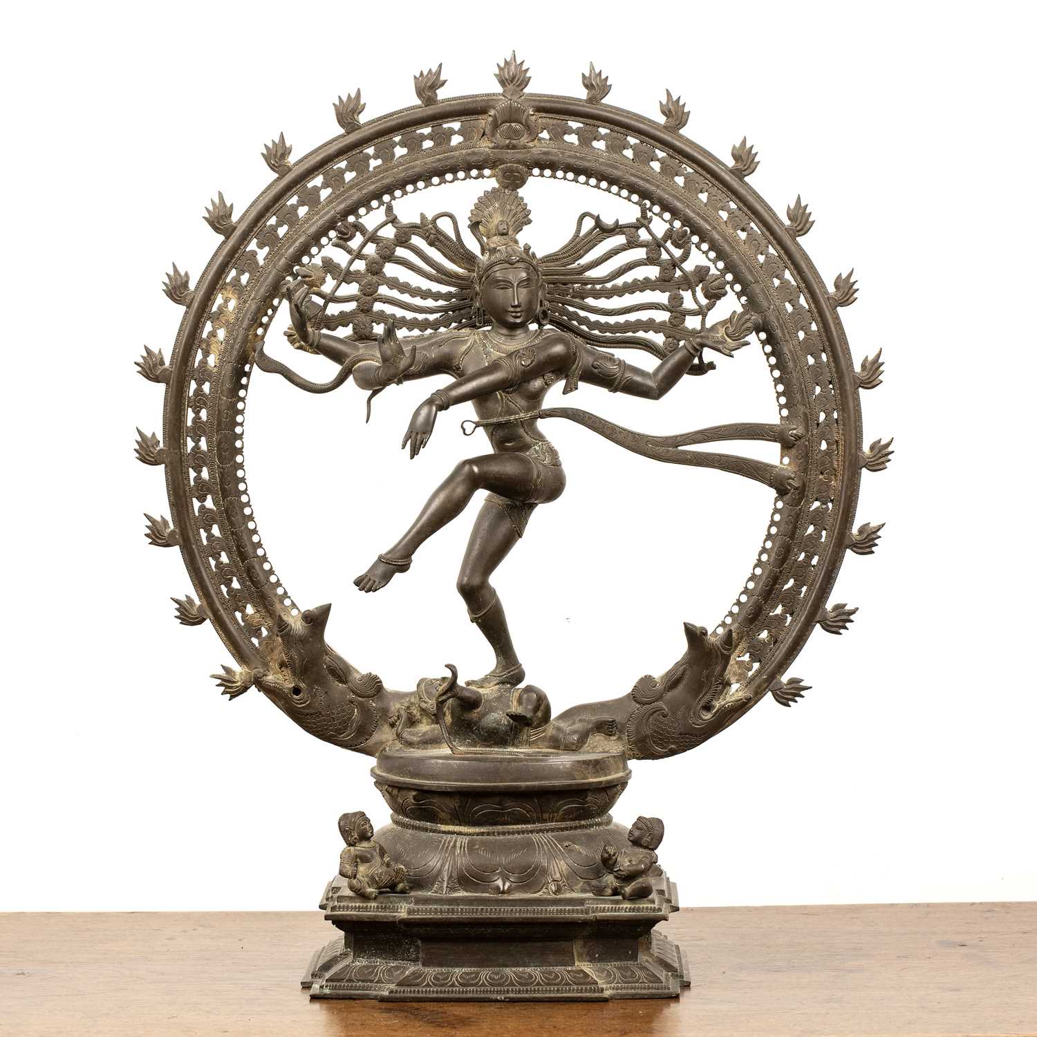 Lot 247 - Large bronze model of a dancing Shiva Indian...