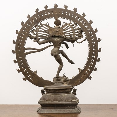 Lot 247 - Large bronze model of a dancing Shiva Indian...