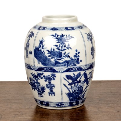 Lot 34 - Blue and white porcelain ovoid vase Chinese,...