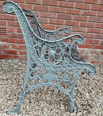 Lot 561 - A cast iron garden chair together with a steel framed garden bench