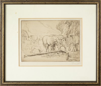 Lot 86 - Anton Lock (1893-1970) Horses and Dog signed...