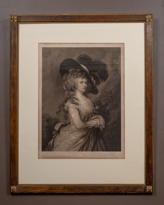 Lot 233 - Print after Thomas Gainsborough, Detail from a portrait of Georgiana Cavendish Duchess of Devonshire