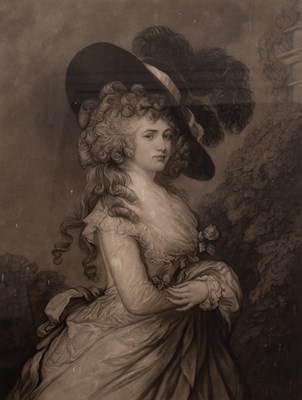 Lot 233 - Print after Thomas Gainsborough, Detail from a portrait of Georgiana Cavendish Duchess of Devonshire