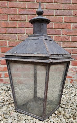 Lot 531 - An old painted iron lantern