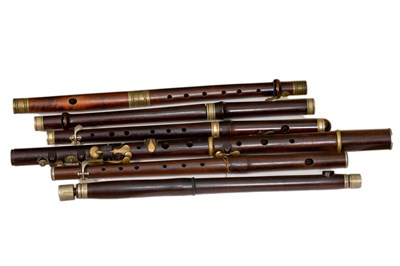 Lot 554 - Six late 19th and early 20th century flutes to...