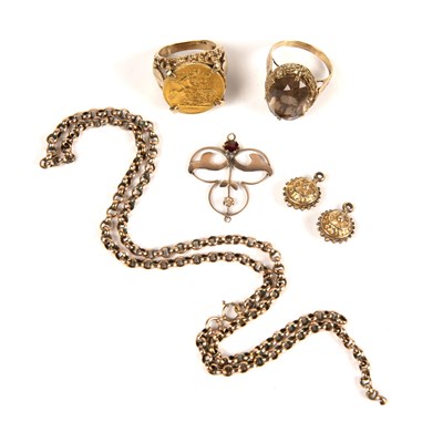 Lot 186 - Collection of jewellery comprising: a George V...