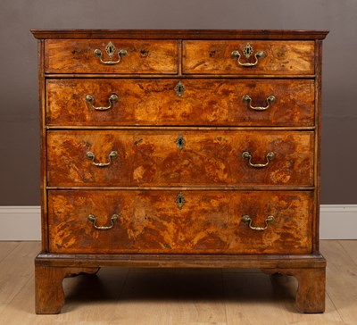 Lot 348 - A mid-18th century walnut chest of drawers