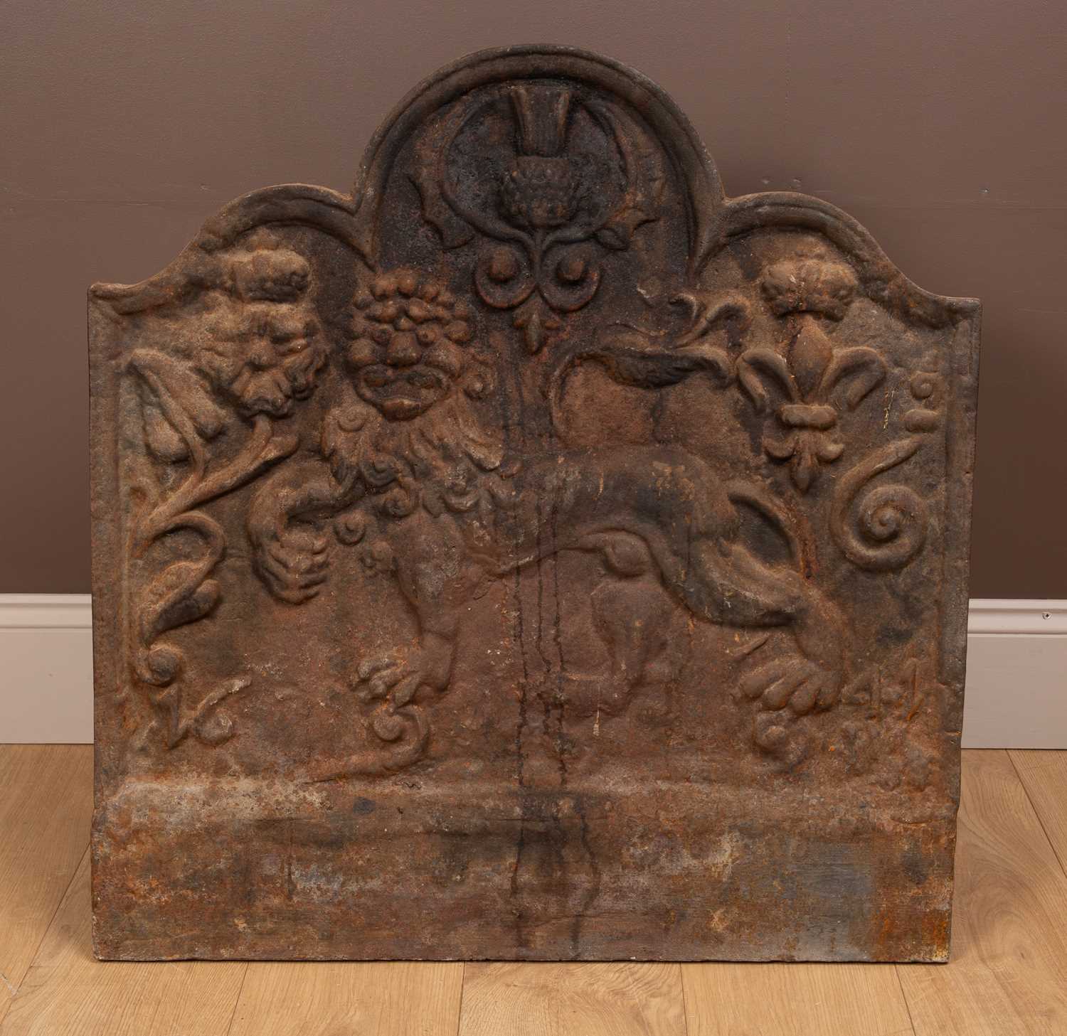 Lot 297 - A cast iron fire back