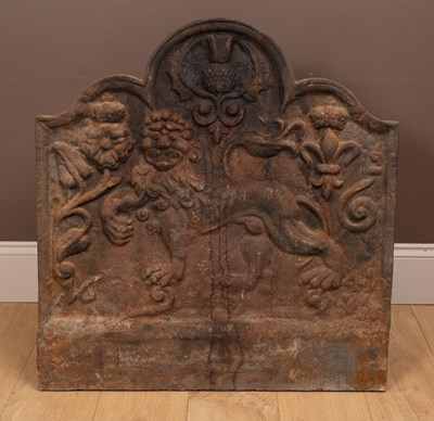 Lot 297 - A cast iron fire back