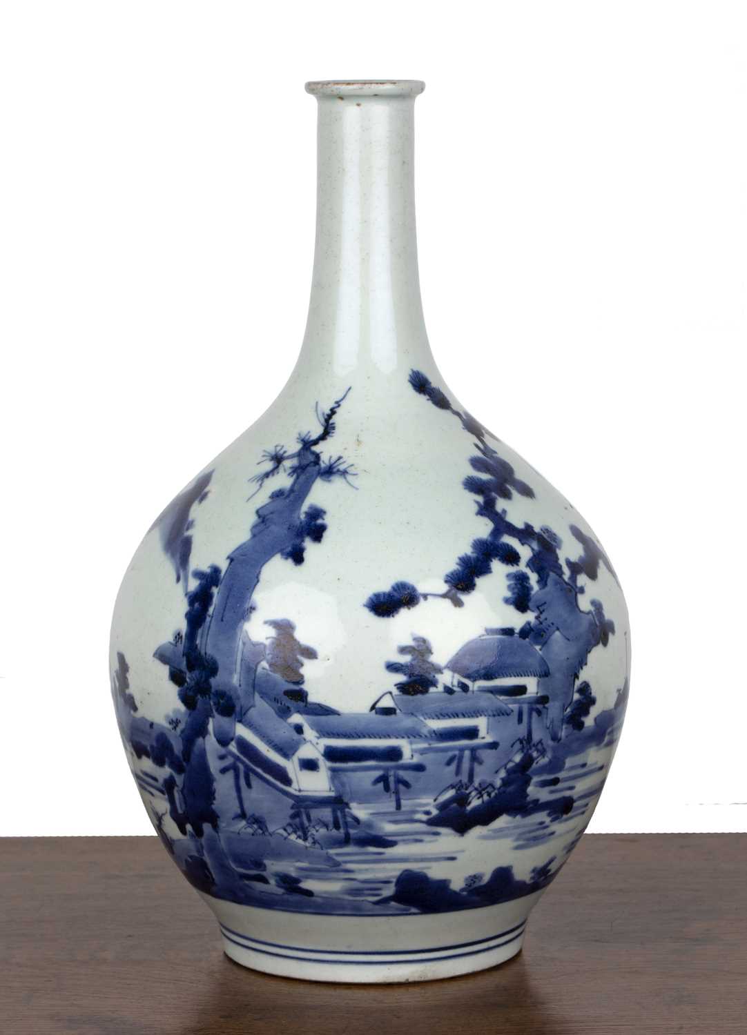 Lot 35 - Blue and white Arita ware bottle vase Japanese,...