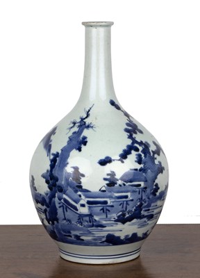 Lot 35 - Blue and white Arita ware bottle vase Japanese,...