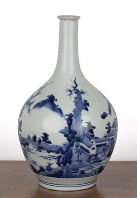 Lot 35 - Blue and white Arita ware bottle vase Japanese,...