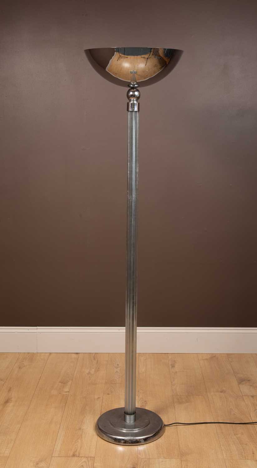 Lot 212 - A floor standing chrome uplighter