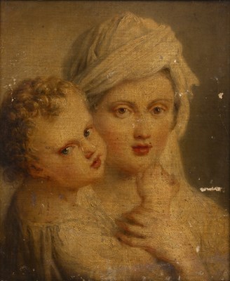 Lot 319 - 18th century Continental school A mother with...