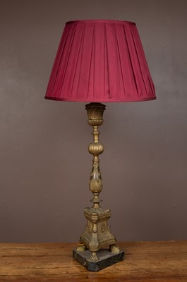 Lot 208 - A cast brass table lamp