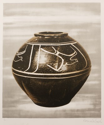 Lot 616 - Bernard Leach (1887-1979) Black Jar, 1974...