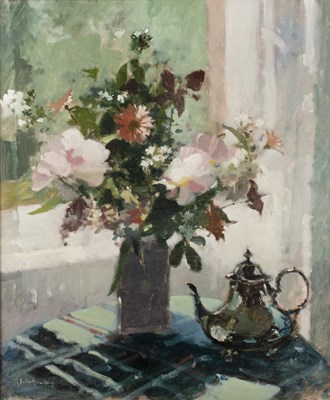 Lot 201 - John Yardley (b.1933) Peony, Tulips, Silver...