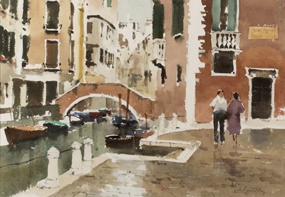 Lot 343 - John Yardley (b.1933) Venice Canal signed in...