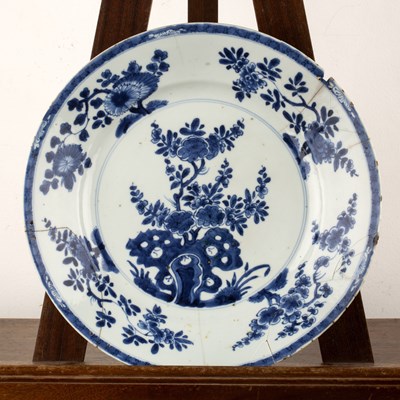 Lot 46 - Blue and white porcelain large dish Chinese,...