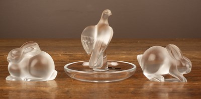 Lot 437 - Three Lalique animal figurines