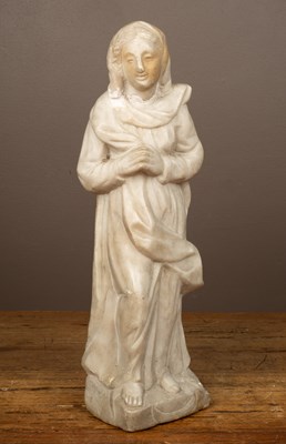 Lot 256 - A carved marble statue of the Madonna